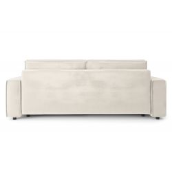 Canapé droit MIRA convertible velours beige 3 places