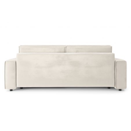 Canapé droit MIRA convertible velours beige 3 places