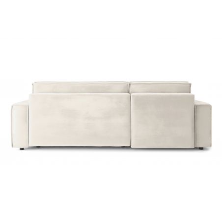 Canapé d'angle MIRA convertible et réversible velours beige