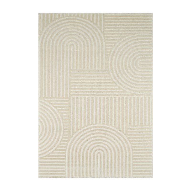 Tapis OLGA crème motif en relief 80x150 cm