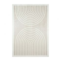 Tapis ALVA beige motif arc en ciel 80x300 cm