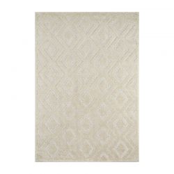 Tapis ELLA crème motif losange 80x150 cm