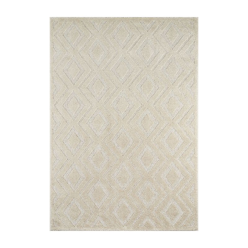 Tapis ELLA crème motif losange 80x150 cm