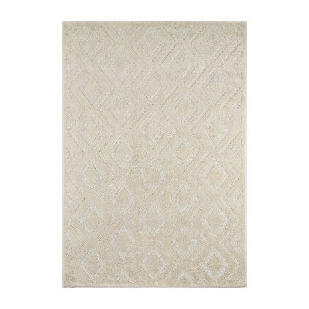 Tapis ELLA crème motif losange 80x150 cm