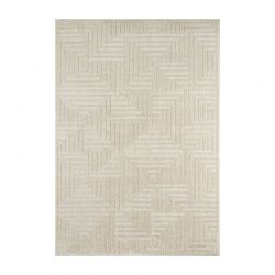 Tapis ELLA crème motif labyrinthe 80x150 cm