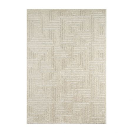 Tapis ELLA crème motif labyrinthe 160x230 cm