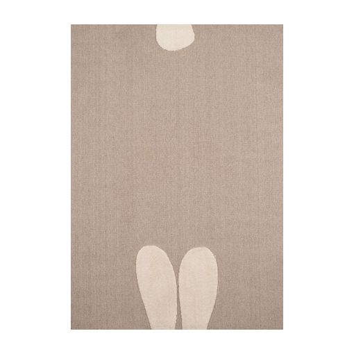 Tapis MALO beige motif lapin 160x230 cm