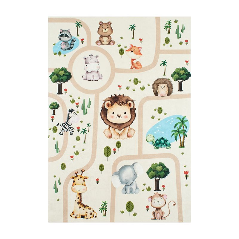 Tapis NOE beige motif animaux 80x150 cm