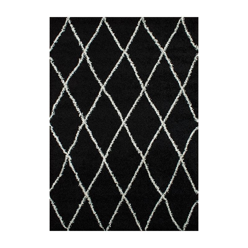 Tapis THEA noir motif losange 160x230 cm