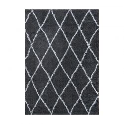 Tapis THEA anthracite motif losange 200x280 cm