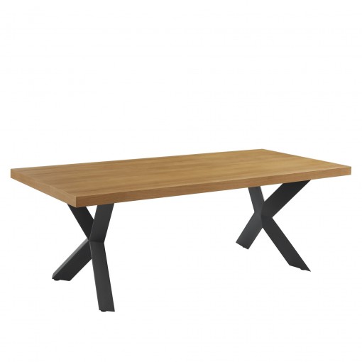 But - Table extensible L.140 à 180 cm LEXIE imitation chêne et noir - Tables  à manger - Rue du Commerce