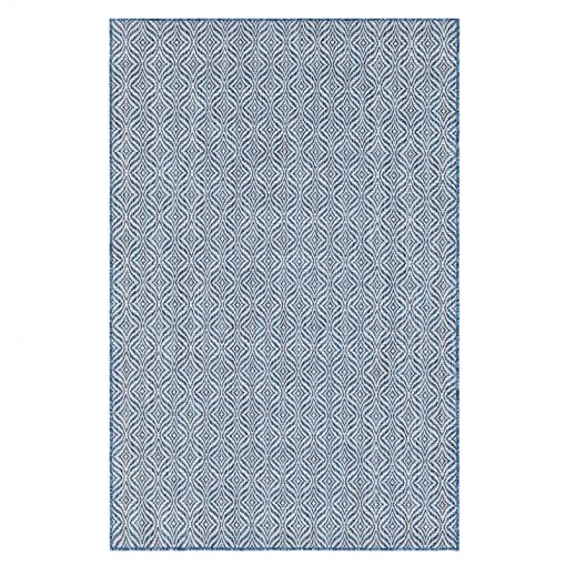 Tapis d'extérieur CHYPRE bleu motif graphique 160x230cm