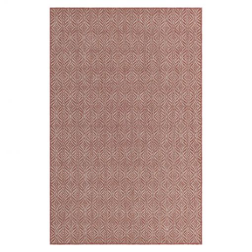 Tapis d'extérieur CHYPRE rouge motif graphique 160x230cm