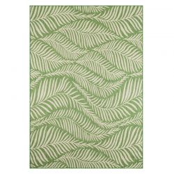 Tapis d'extérieur SAONA vert motif feuilles 160x230cm