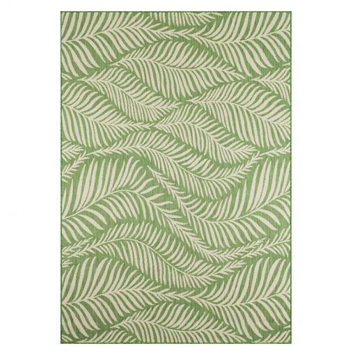 Tapis d'extérieur SAONA vert motif feuilles 160x230cm