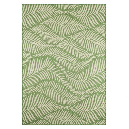 Tapis d'extérieur SAONA vert motif feuilles 160x230cm