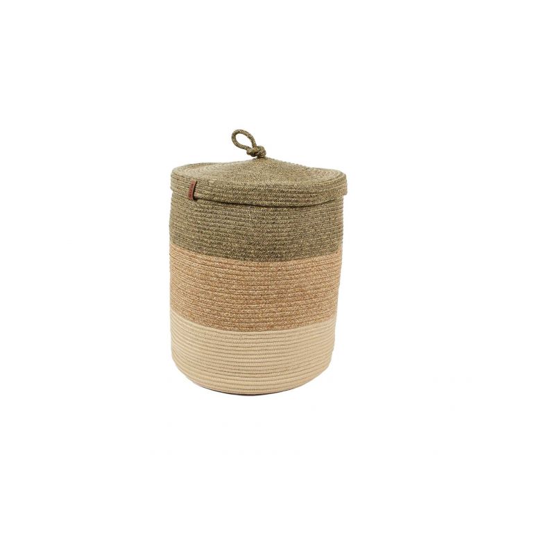 Paniers TARO beige et vert 35x45 cm