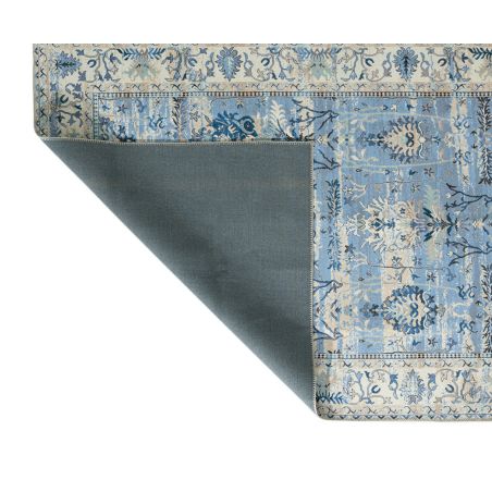 jinchan Tapis fin lavable bleu marine 152 x 213 cm à motif floral – tapis  décoratif rétro d'intérieur antidérapant pour cuisine, salon, chambre à