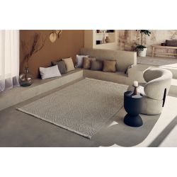 Tapis KUTA crème motif géométrique 120x170 cm