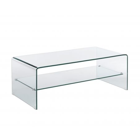 Table basse GINZA verre trempé transparent 120cm