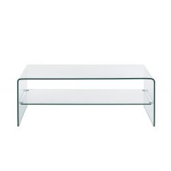 Table basse GINZA verre trempé transparent 120cm