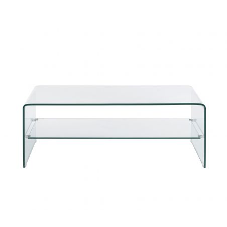 Table basse GINZA verre trempé transparent 120cm