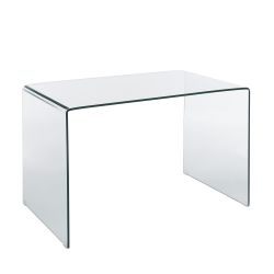 Bureau GINZA verre trempé transparent 120cm