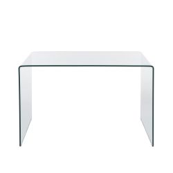 Bureau GINZA verre trempé transparent 120cm