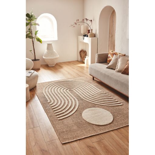 Tapis PIA blanc motif géométrique 80x150 cm