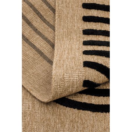 Tapis PIA noir motif géométrique 80x150 cm