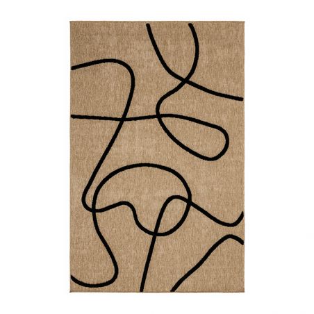 Tapis PIA noir motif linéaire 120x160 cm