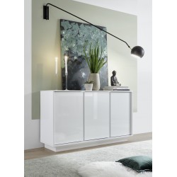 Buffet MILANO laqué blanc brillant 138cm