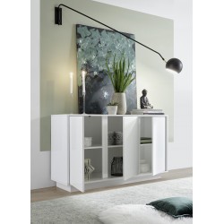 Buffet MILANO laqué blanc brillant 138cm