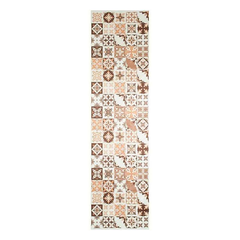 Tapis de cuisine YARA orange motif carreaux de ciment 80x300cm