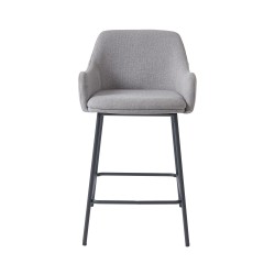 Lot de 2 tabourets de bar NILS tissu gris