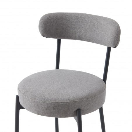 Lot de 2 tabourets de bar NOA tissu gris