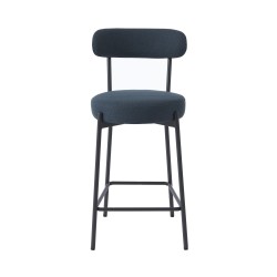 Lot de 2 tabourets de bar NOA tissu bleu