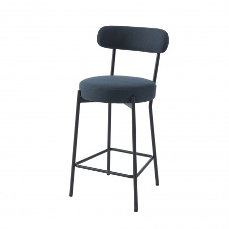 Lot de 2 tabourets de bar NOA tissu bleu