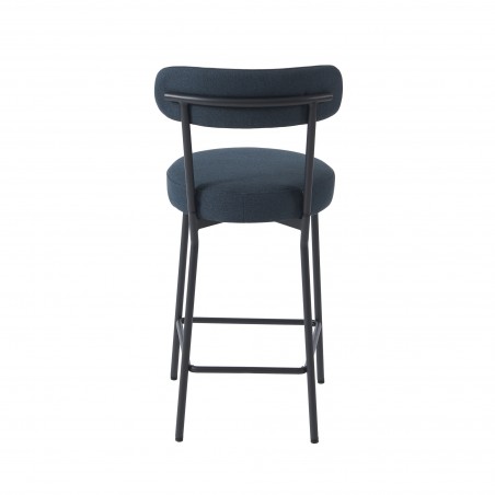 Lot de 2 tabourets de bar NOA tissu bleu