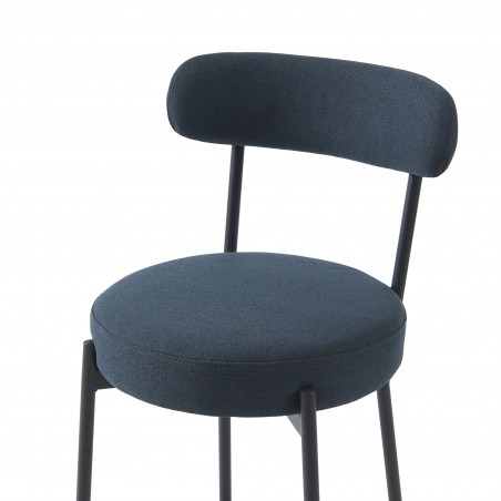 Lot de 2 tabourets de bar NOA tissu bleu