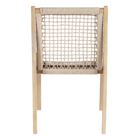 Ensemble table 180cm et 6 chaises SAMOA en bois d'acacia FSC blanchi