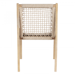 Ensemble table 180cm et 4 chaises SAMOA en bois d'acacia FSC blanchi