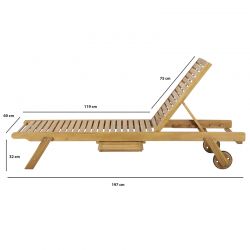 Bain de soleil MOLA en bois d'acacia FSC