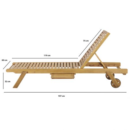 Bain de soleil MOLA en bois d'acacia FSC