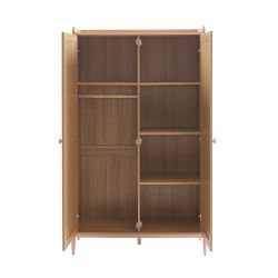 Armoire PABLO rose et cannage rotin 2 portes