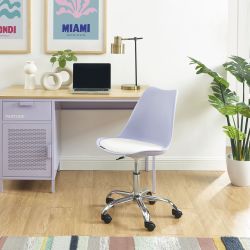 Chaise de bureau PANTONE lilas 5 roulettes