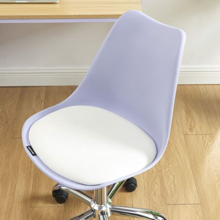 Chaise de bureau PANTONE lilas 5 roulettes