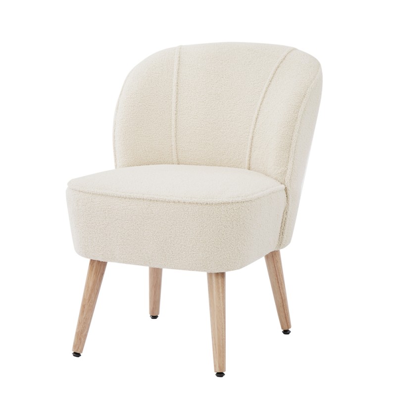 Fauteuil TIVOLI tissu bouclette beige