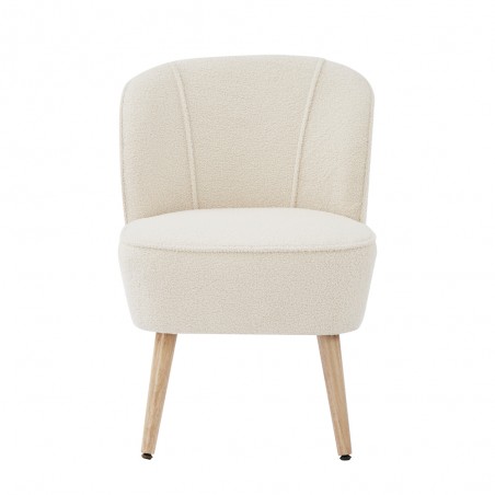 Fauteuil TIVOLI tissu bouclette beige