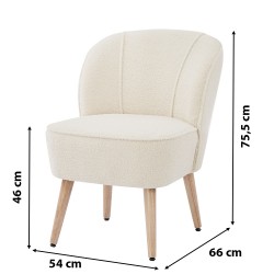 Fauteuil TIVOLI tissu bouclette beige